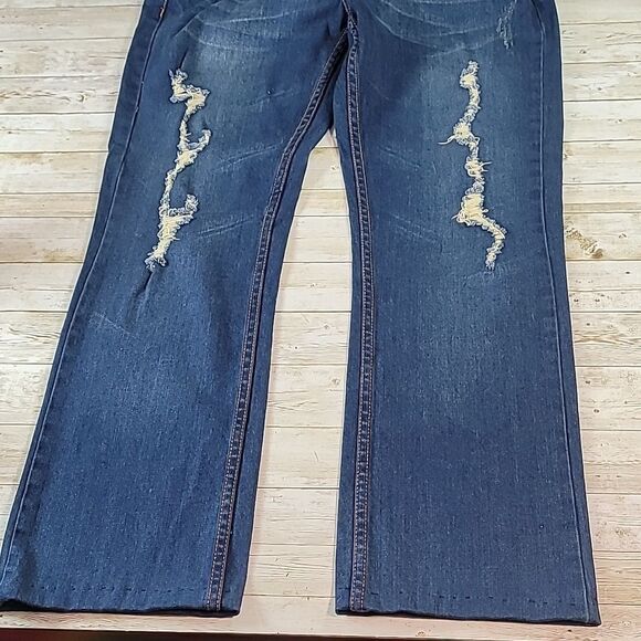 Women's Firefly Distressed Slim Boot Denim Jeans Size 11 Bling Sparkle Pockets - Picture 4 of 11